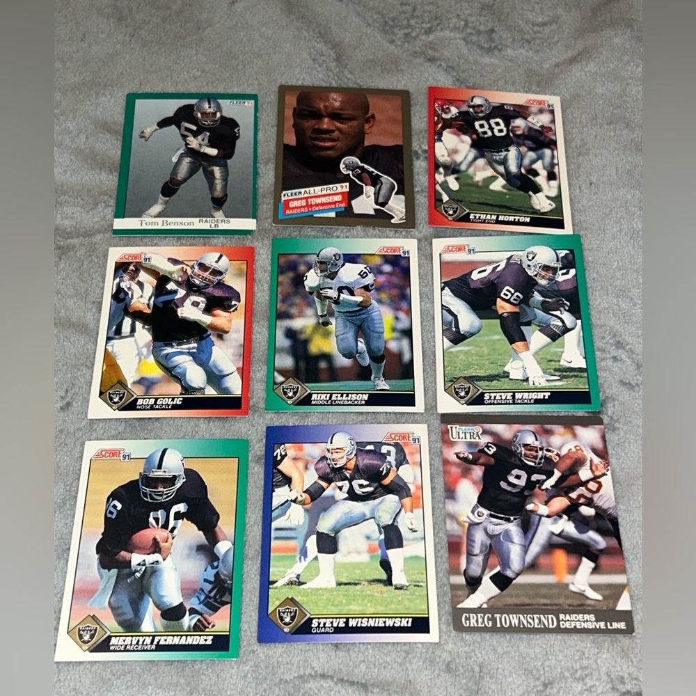 Los Angeles/Oakland Raiders Lot Of 9 Cards